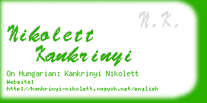 nikolett kankrinyi business card